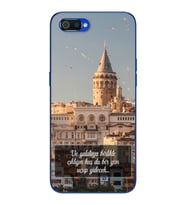 Galata Tasarımlı Süper Şeffaf Silikon Telefon Kılıfı Oppo Realmi C2