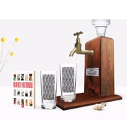 BK Gift Kişiye Özel Renkli Baskılı İsimli İkili Rakı Bardağı Ahşap Rakı Standı ve Cep Kitabı Hediye Seti-126 (Model 1)