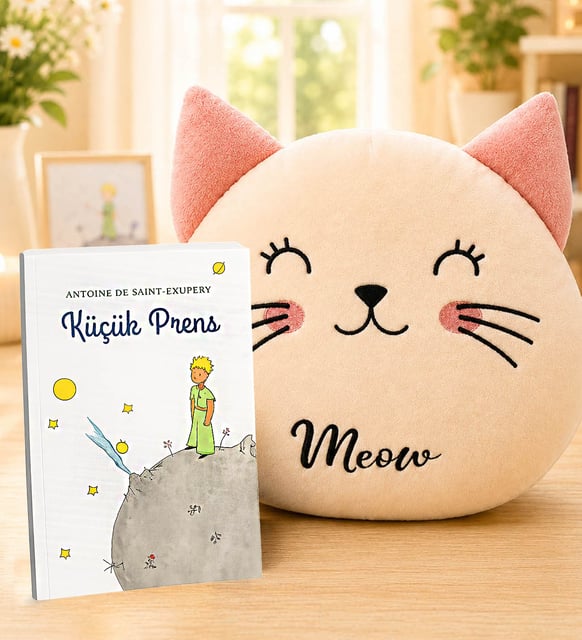Sevimli Panda Polar Yastık & Küçük Prens Kitabı Hediye Seti