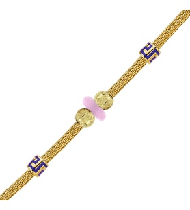 Altın Pembe Taşlı Charm Bileklik