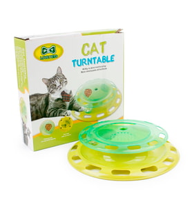 Ödüllü Kedi Mama Kabı - Cat Turntable - Eğlenceli Kedi Oyuncağı (Yeşil)