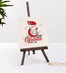 BK Gift Kişiye Özel Bugün Günlerden Öğretmen Şovaleli Doğal Taş-2 (Beyaz)