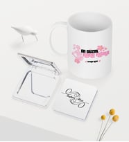 BK Gift Kişiye Özel En Güzel Anne Adayı Beyaz Kupa Ayna Seti - 3 (Model 1)