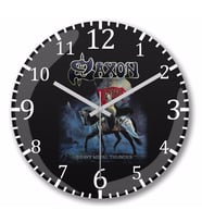Saxon Heavy Metal Thunder Duvar Saati Bombeli Gercek Cam