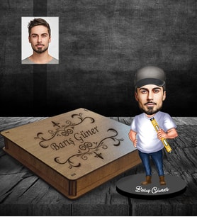 Kişiye Özel Mühendis Karikatürlü Ahşap Biblo Kutulu Bay-2