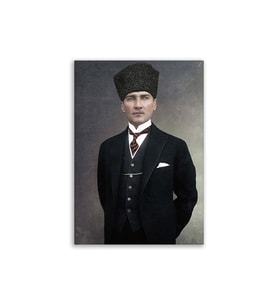 Atatürk Posteri Deri Kanvas Tablo 50x70cm