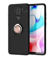 Microsonic Xiaomi Redmi Note 9 Kılıf Kickstand Ring Holder Siyah Rose