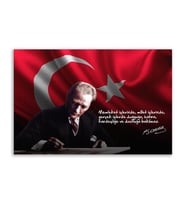 Atatürk Tablosu Deri Üzerine Kanvas Tablo 80x130