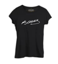 Atatürk İmza Siyah Kadın Tshirt