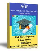 AÖF Son 5 Yıl Soru Analiz Yaprak Testleri (Türk Dili-1 / İngilizce-1 / İnkılap Tarihi-1)