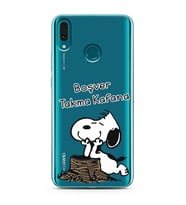 Snoopy Tasarımlı Süper Şeffaf Silikon Telefon Kılıfı Huawei Y9 (2019)