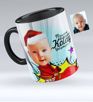 BK Gift Kişiye Özel Bebek Karikatürlü Siyah Kupa Bardak  5