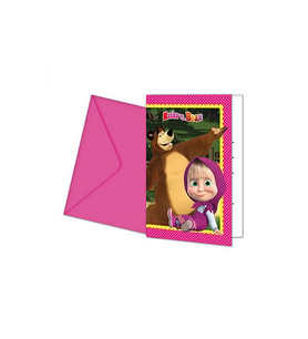 MASHA AND THE BEAR DAVETİYE SET 6'LI (Karışık)