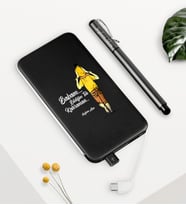 BK Gift Kişiye Özel Babam Bildiğim Tek Kahraman Siyah 5000 mAh Powerbank ve Kalem Seti (Model 1)