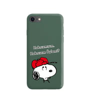 Snoopy Tasarımlı Koyu Yeşil Lansman Telefon Kılıfı İphone 8