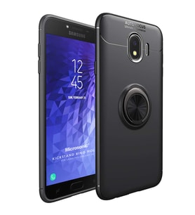 Microsonic Samsung Galaxy J4 Kılıf Kickstand Ring Holder Siyah