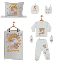 Pia Baby GL 1933-06 İsme Özel Yastık Battaniye Zıbın Set