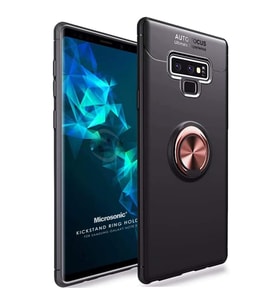 Microsonic Samsung Galaxy Note 9 Kılıf Kickstand Ring Holder Siyah Rose