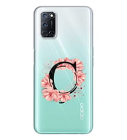 Pembe Çiçekli Harf Tasarım Süper Şeffaf Silikon Telefon Kılıfı Oppo A52-A72 Ç-Ha