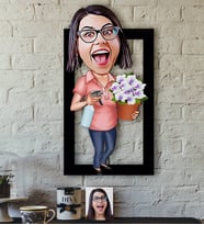 BK Gift Kişiye Özel Ev Hanımı Karikatürlü 3D Ahşap Tablo-2