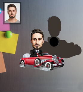 Kişiye Özel Patron Karikatürlü Ahşap Magnet Bay-28