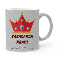 BK Gift Kişiye Özel Babalar Günü Temalı Gümüş Simli Kupa Bardak 19447