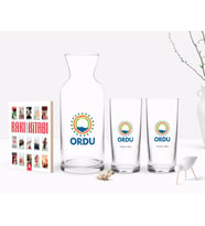 BK Gift Kişiye Özel Renkli Baskılı Ordu Tasarımlı Turistik İkili Rakı Bardağı Karaf ve Cep Kitabı Hediye Seti-1 (Model 1)