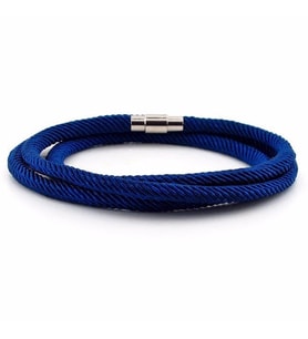 ÜÇ SIRA SARMA METAL MIKNATIS LACİVERT ERKEK BİLEKLİK BT347