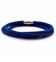 ÜÇ SIRA SARMA METAL MIKNATIS LACİVERT ERKEK BİLEKLİK BT347