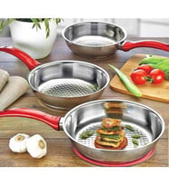 Gülsan Jasmin Çelik Tava Seti 3 Parça 16cm 18cm 20cm