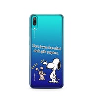 Snoopy Tasarımlı Süper Şeffaf Silikon Telefon Kılıfı Huawei Y7 Pro 2019