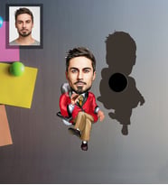 Kişiye Özel Patron Karikatürlü Ahşap Magnet Bay-5