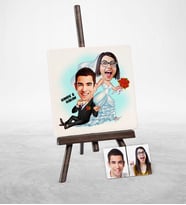 BK Gift Kişiye Özel Evleniyoruz Karikatür Şovaleli Doğal Taş  2