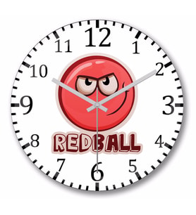 Red Ball 4 The Red  Ball  Duvar Saati Bombeli Gercek Cam