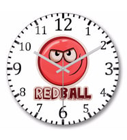 Red Ball 4 The Red  Ball  Duvar Saati Bombeli Gercek Cam