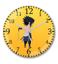 Chibi Sasuke Duvar Saati Bombeli Gercek Cam