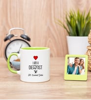 Dentist Yeşil Kupa Bardak ve Yeşil Mini Fotoğraf Çerçevesi