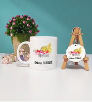 Müzik Öğretmeni Kupa Bardak ve Ahşap Anahtarlık Seti