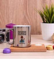 Bak Kendime De Kahve Yaptım Ahşap Altlıklı Mumlu Silver Kupa Bardak
