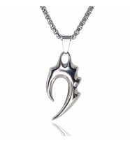 Rhinestone Tribal Alev Erkek Çelik Kolye Zincir 6018602965959 (Siyah)