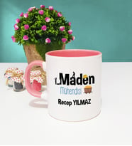 Maden Mühendisi Kupa Bardak Pembe