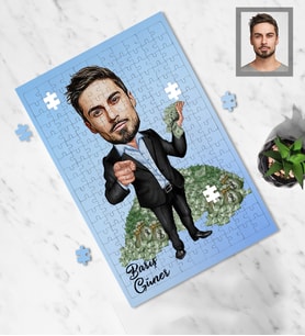 Kişiye Özel Patron Karikatürlü A3 240 Parça Puzzle Bay-21