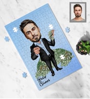Kişiye Özel Patron Karikatürlü A3 240 Parça Puzzle Bay-21
