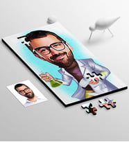 BK Gift Kişiye Özel Bay Kimya Mühendisi Karikatür 48 Parça Ahşap Puzzle  1