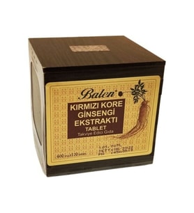 Kırmızı Kore Ginsengi Ekstraktı Tablet 120 x 600 mg
