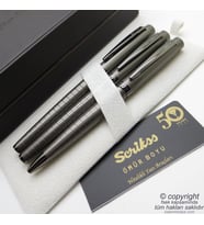 Scrikss 38 3'lü Set Karbon Gri  Dolma Kalem + Roller Kalem + Tükenmez Kalem Seti  Scrikss Honour  İsme Özel Kalem  Hediyelik Kalem
