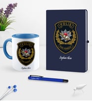 BK Gift Kişiye Özel Polis Özel Harekat Temalı Lacivert Defter Kalem Kupa Seti (Model 1)