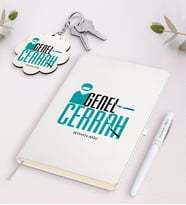 BK Gift Kişiye Özel Genel Cerrah Beyaz Defter Kalem Ve Anahtarlık Hediye Seti-2 (Model 1)