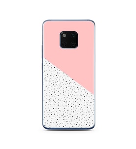 Pembe Puantiye Tasarımlı Süper Şeffaf Silikon Telefon Kılıfı Huawei Mate 20 Pro