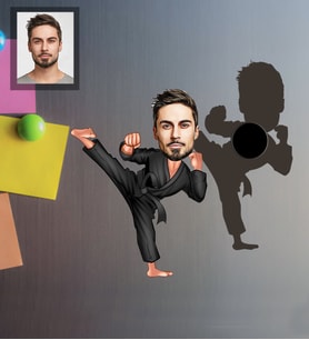 Kişiye Özel Sporcu Karikatürlü Ahşap Magnet Bay-5